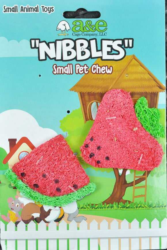 A&E Cage Loofah Strawberry and Watermelon Slice Small Animal Toy (2 Count)