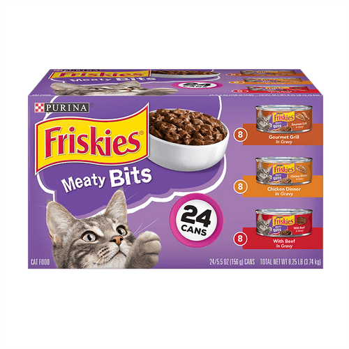 Purina Friskies Meaty Bits Gourmet Grill, Chicken & Beef Wet Cat Food