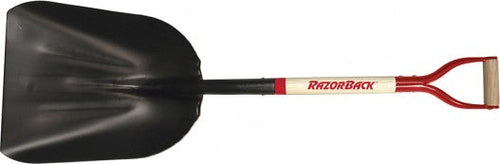 Razor-Back B#12 Western Pattern Steel Scoop With Wood Handle And Steel D-Grip