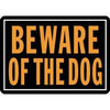 Beware Of Dog Sign, Hy-Glo Orange/Black Aluminum, 10 x 14-In.