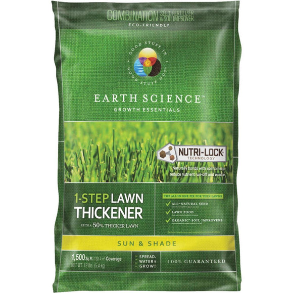 Earth Science One Step 12 Lb. 1500 Sq. Ft. Coverage Sun & Shade Lawn Thickener