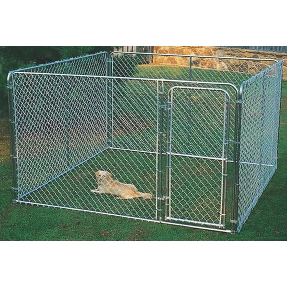 Fence Master Silver Series 10 Ft. W. x 6 Ft. H. x 10 Ft. L. Steel Outdoor Pet Kennel