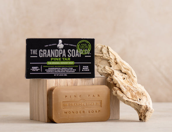 Pine Tar Bar Soap by The Grandpa Soap Company | The Original Wonder Soap |  3-in-1 Cleanser, Deodoriz…See more Pine Tar Bar Soap by The Grandpa Soap