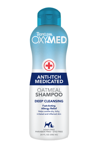 TropiClean OxyMed Anti-itch Medicated Oatmeal Shampoo for Dogs and Cats