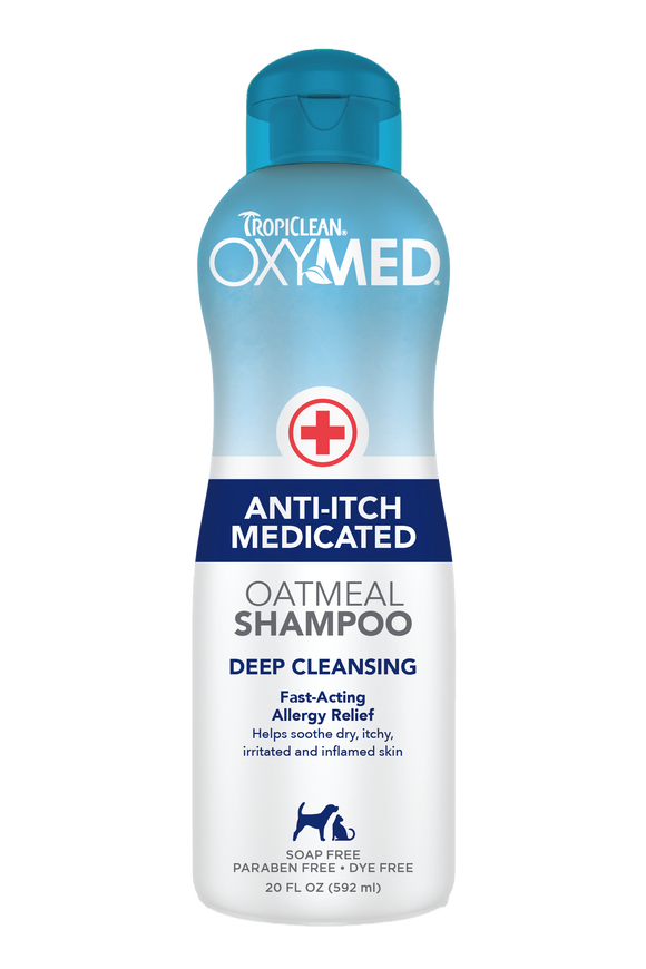 TropiClean OxyMed Anti-itch Medicated Oatmeal Shampoo for Dogs and Cats