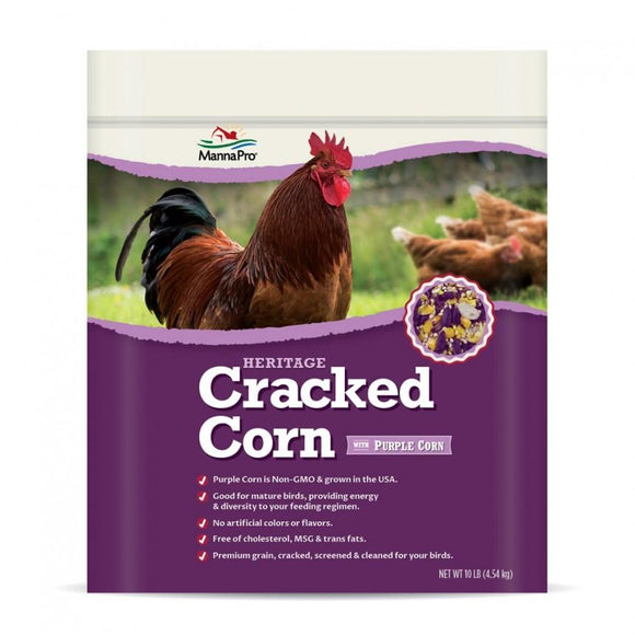 Manna Pro Adult Poultry Care Cracked Corn for chickens with Purple Corn