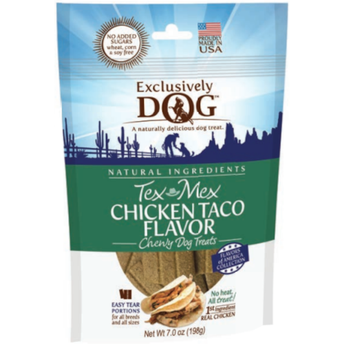 Exclusively Dog Tex Mex Chicken Taco Flavor Chewy Dog Treats
