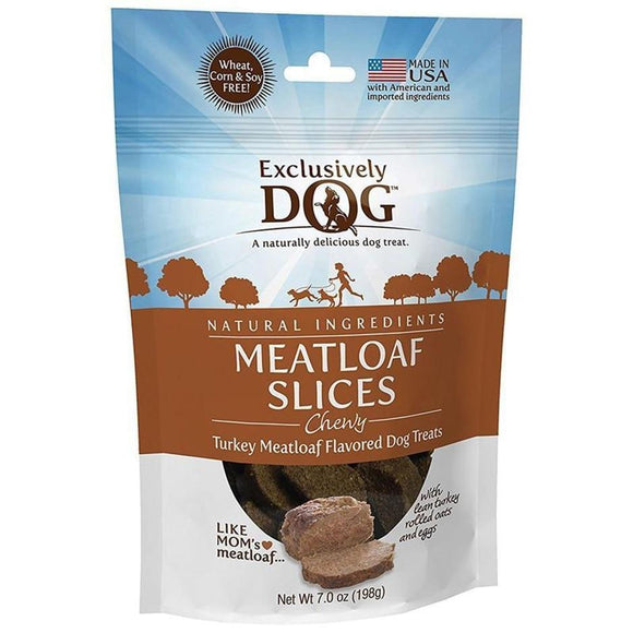 EXCLUSIVELY DOG MEAT TREATS CHEWY MEATLOAF SLICES